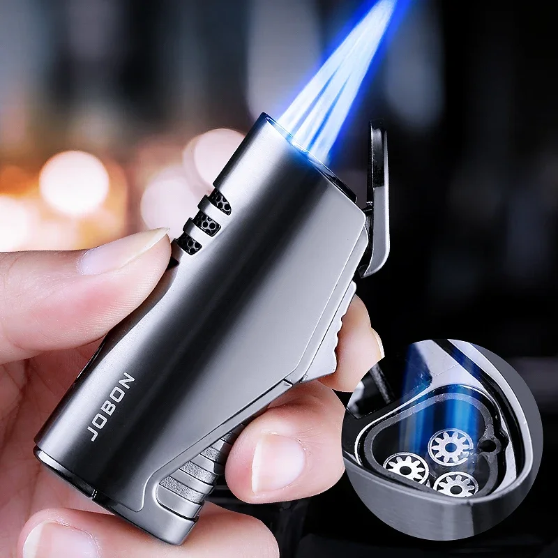 

Jobon inflatable metal lighter, three hole blue flame direct fire, cigar smoking set, small welding gun, cigarette lighter