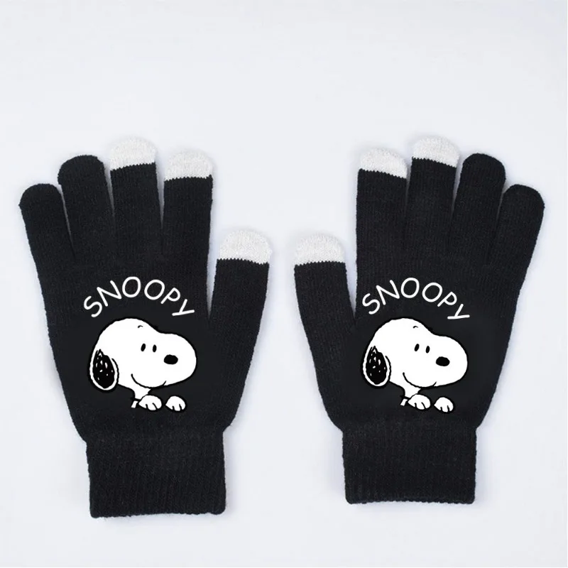 Kawaii Snoopies Children Gloved Cartoon Gloves Figures Elasticity Glove Accessories Thicken Winter Warm Unisex Girl Boy Gifts