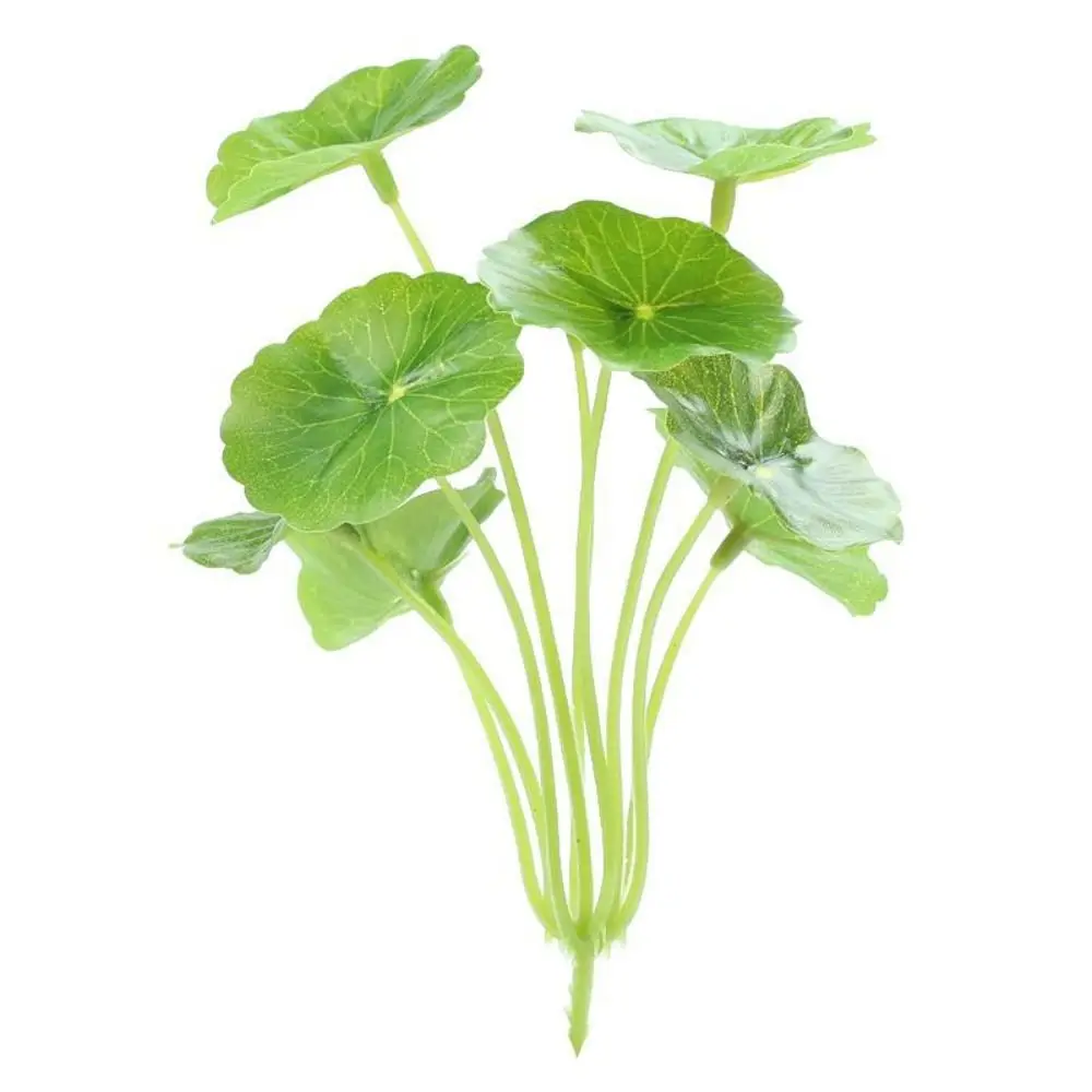 

9 Heads Artificial Lotus Leaf Small Realistic Simulation Money Grass Elegant Plastic Fake Plants Home Office Decor