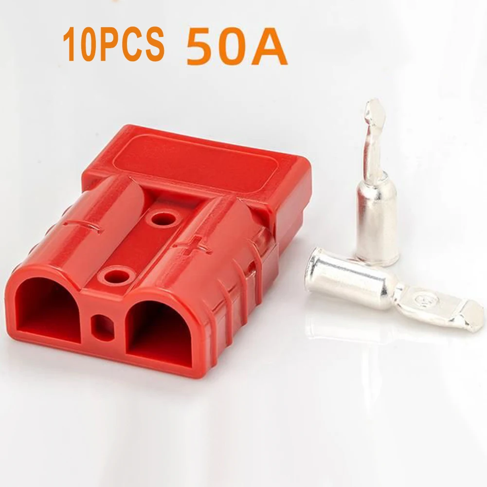 10 pz spina diritta 48x37x16mm connettore impermeabile a due poli rosso/nero per connettori a spina stile Anderson 50 AMP 12-80V 12-6AWG