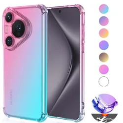 Gradient Airbag TPU Case for Huawei Pura 70 Pro P70 Ultra Protective Shockproof Cover Fundas Coque Capa