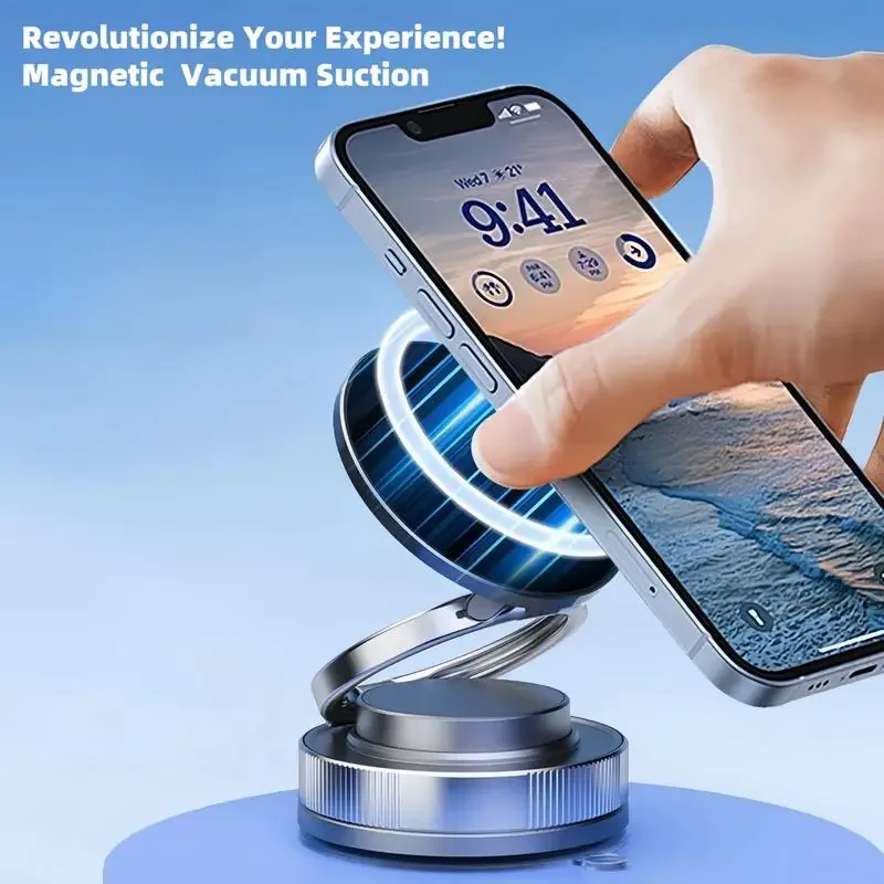 

Регулируемый на 360° вакуумный магнитный держатель для телефонов на присоске, крепление для телефона Magsafe, портативный держатель для сотового телефона для автомобилей, макияжа, тренажерного зала