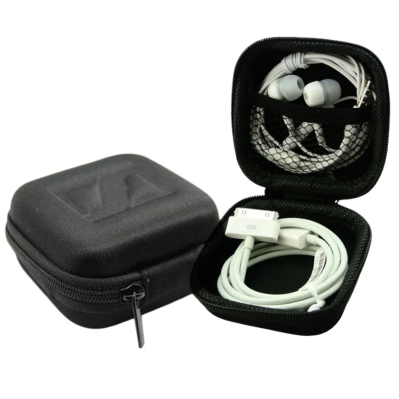 1 PC Black Square Earphone Storage Box Portable SD Card Protection Box Earphone Carrying Box For Sennheiser CX6 Hard Case