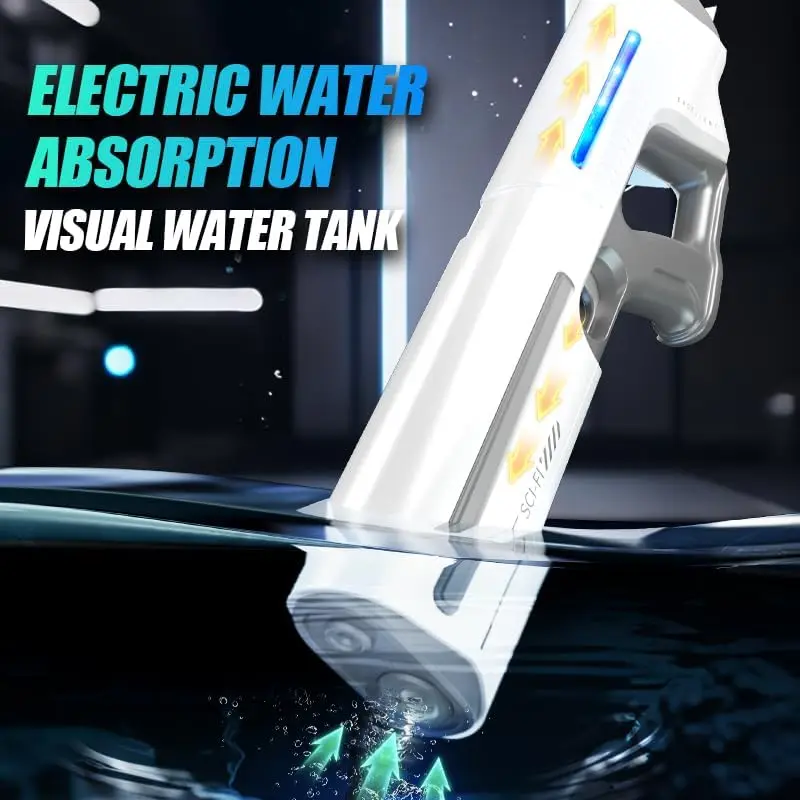 Pistolet à eau électrique à Absorption d'eau automatique, jouet à gicler alimenté par batterie avec lumière LED, cadeau de jeu d'été en plein air