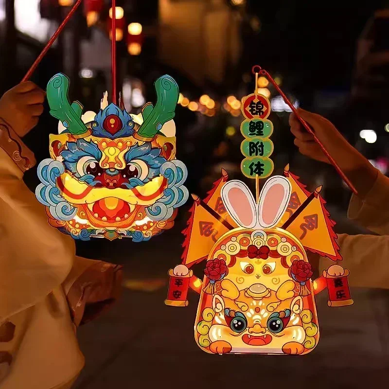 Chinese New Year Lantern Decoration 2024 DIY Chinese Traditional Dragon Lunar Year Light Lantern Spring Festival Lantern Pendant