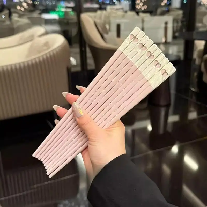 Non-Slip Heat Resistant Japanese Chinese Chopsticks Reusable Colorful Sushi Sticks for Kids Adult Daily Meals
