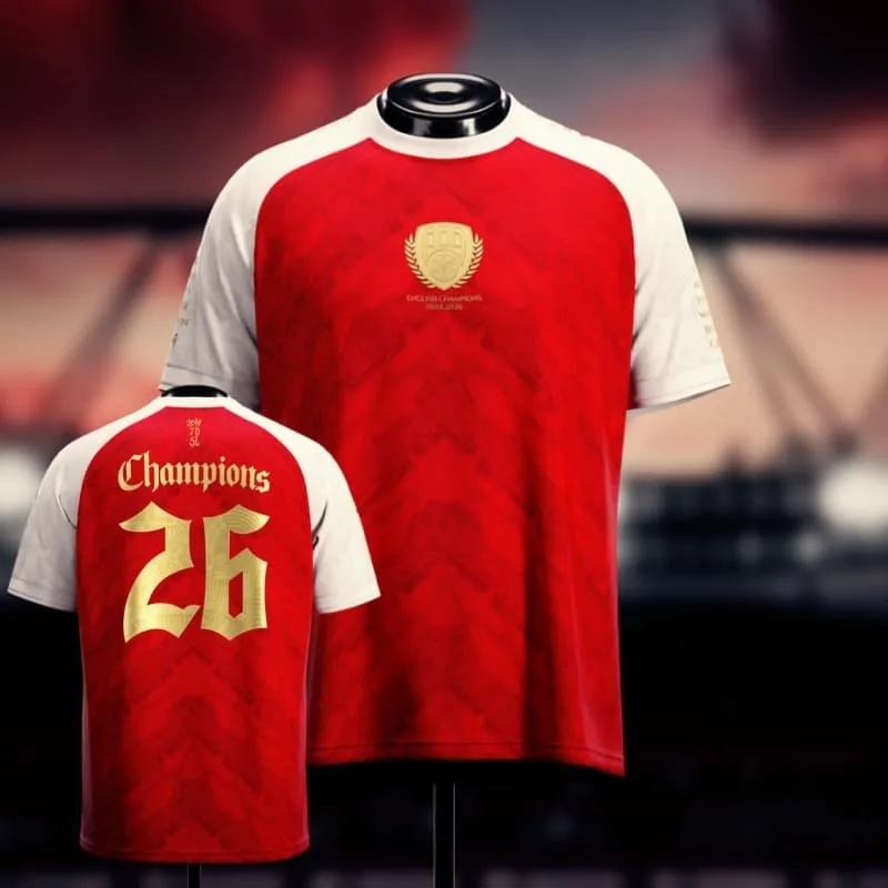 2026 Brand New British Commemorative Jersey, Gothic Gold Seal, Champions No. 26, Quick-Drying Fan Short-Sleeve T-Shirt, Unisex