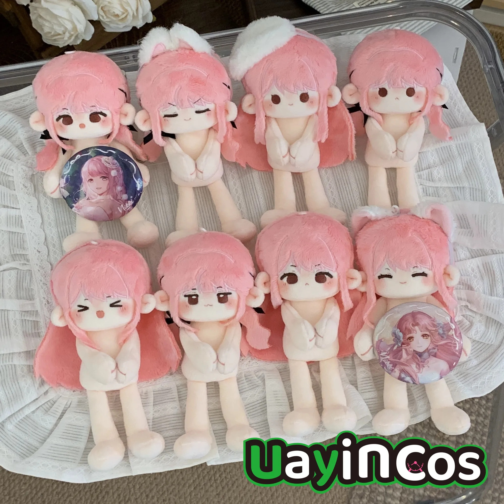 

Original 16cm Infinity Nikki Stuffed Plushies Pink Cat Plush Doll Clothes Anime Cartoon Cute Figure Game Keychain Bag Toy Kids G