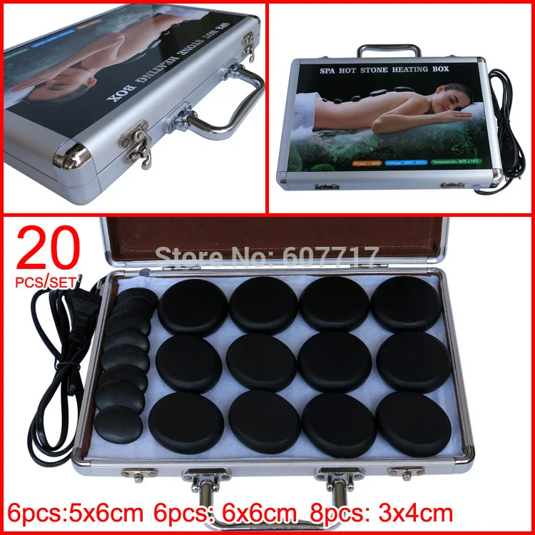 TONTIN  20pcs/set hot stone set basalt stone massage with heating box body Massage stones ysgyp-nls spa stone health care