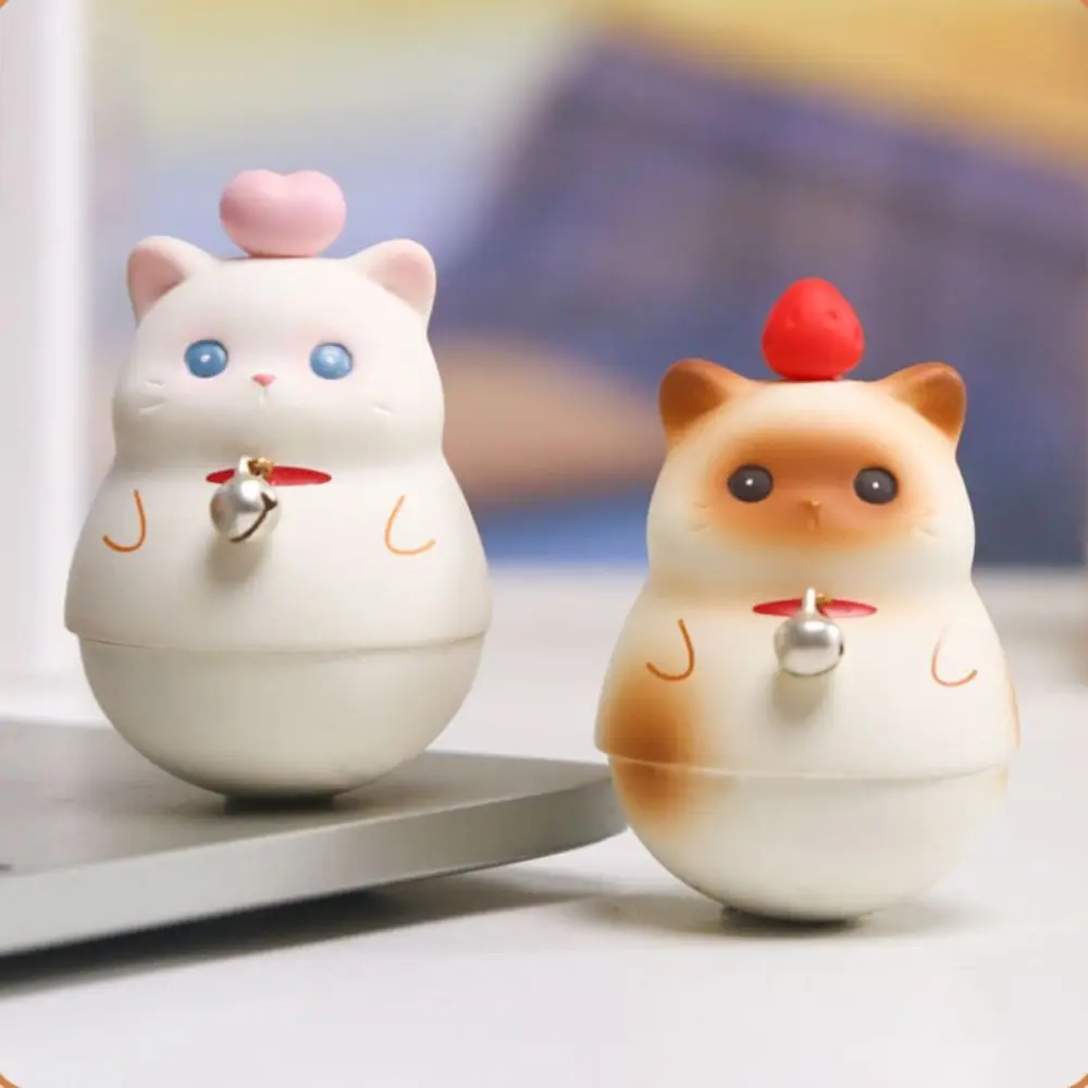 Настольный орнамент, встряхивающие игрушки, качающаяся кукла с котом, пухлый мультяшный кот, украшение из смолы, кавайный милый кот, автомобильные украшения, поделки из смолы