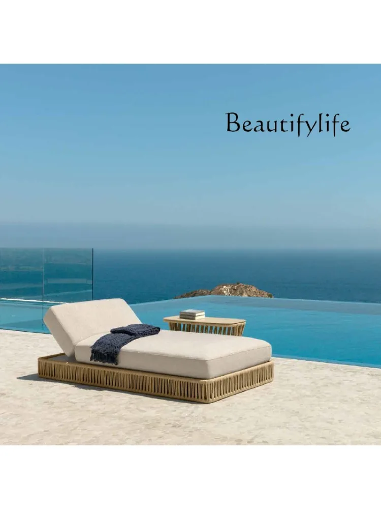 NONE BJ hôtel jardin chaises longues extérieur extérieur en aluminium corde Chaise longue chaise transat 3