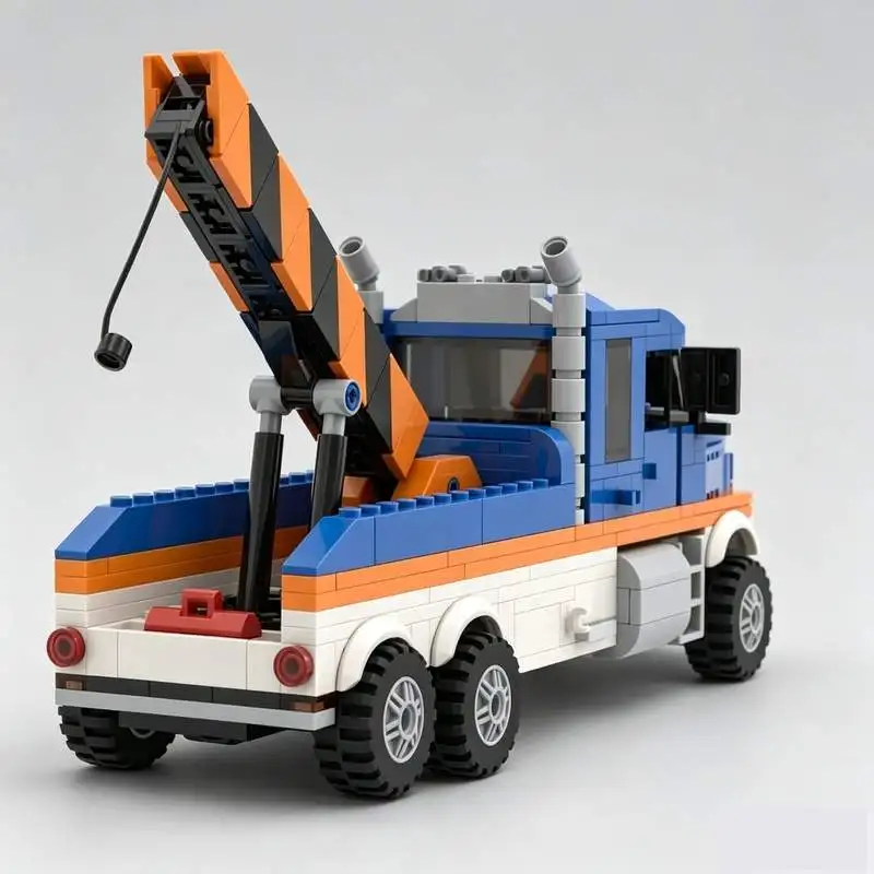 465PCS Tow Truck Service Vehicle Model Building Blocks DIY Assembly Bricks Creative Car Toy Educational Gift Collection Display