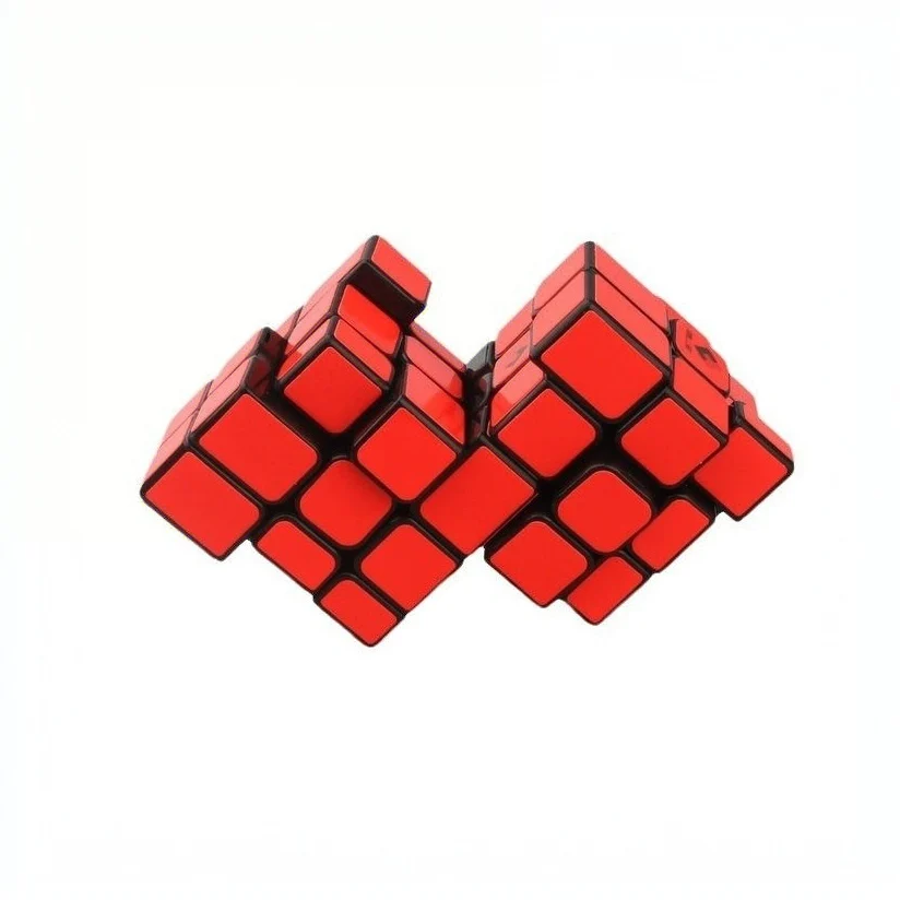 キューブツイストダブル3x3結合マジックキューブスピードキューブパズル不等距離ミラーマジックキューブカラフルマジックキューブパズル