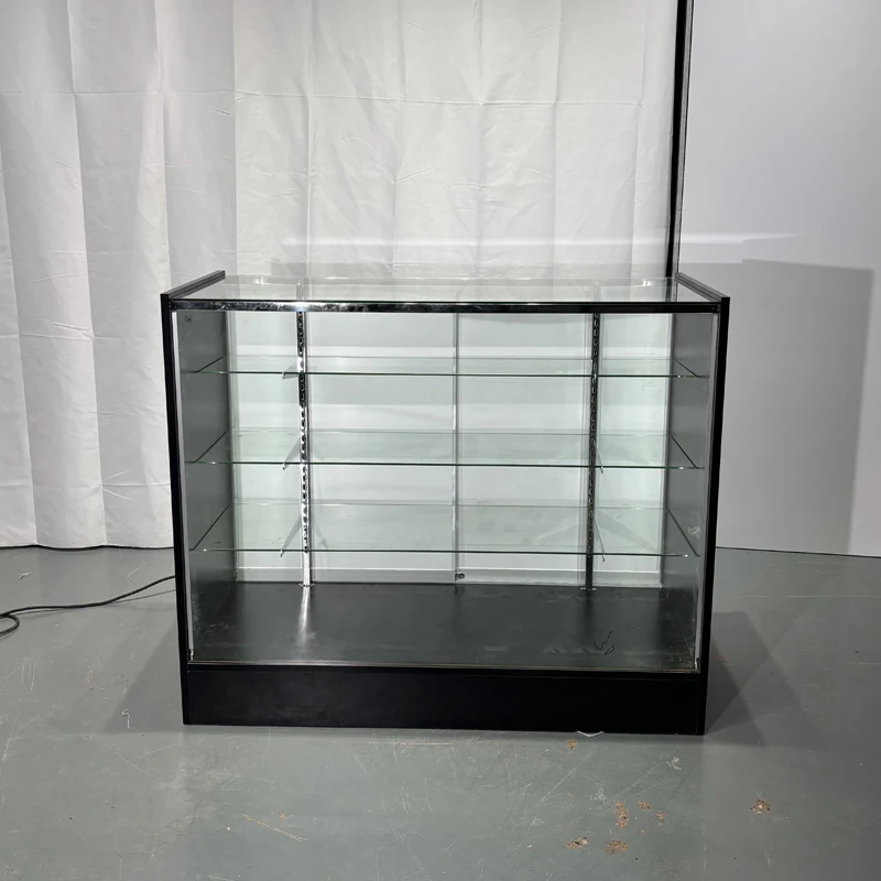 Custom 48/72 Inch Aluminum Glass Display Case with LED Lights Smoke Shop & Retail Counter