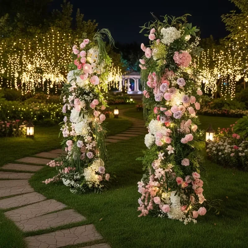 Premium Floral Artificial Silk Plant Arch Backdrop Stage Flowers Artificial Decorative for Event Salon Party