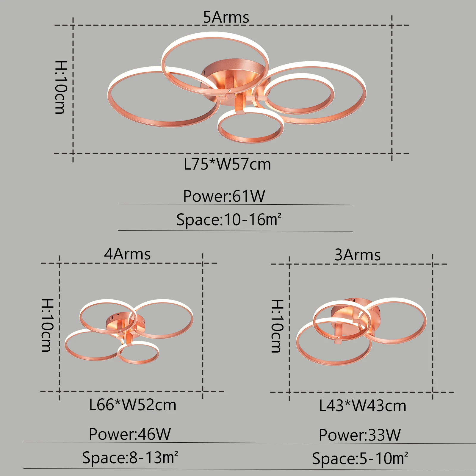 Rose Gold Modern Chandelier LED Lights for Living Room Bed Room Home Decoration AC110-220V Ceiling Chandelier Lamp Light Fixture