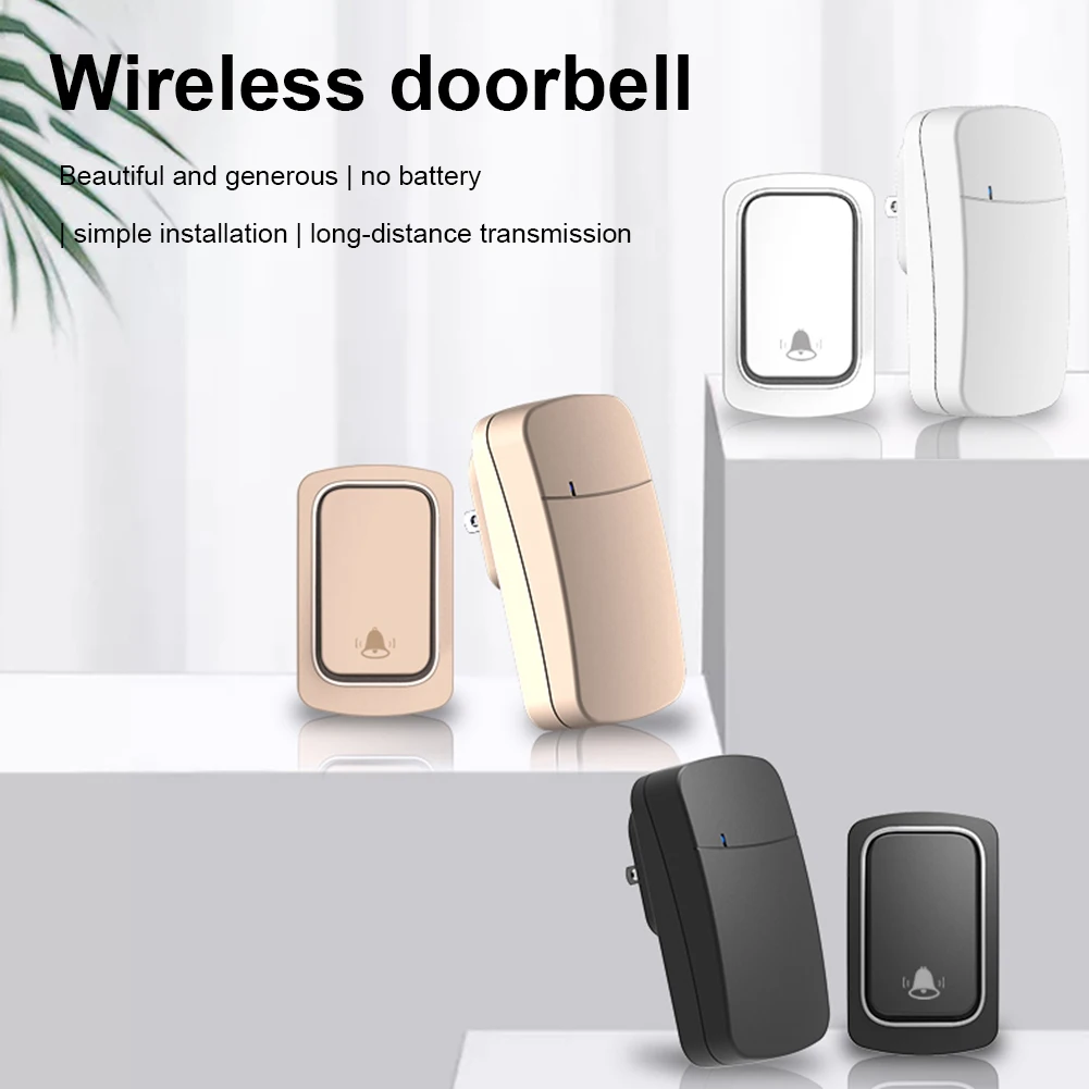 Self Powered Waterproof Wireless Doorbell Without Battery Doorbell for Home Outdoor Ring Chime Doorbell Remote Receiver Bell