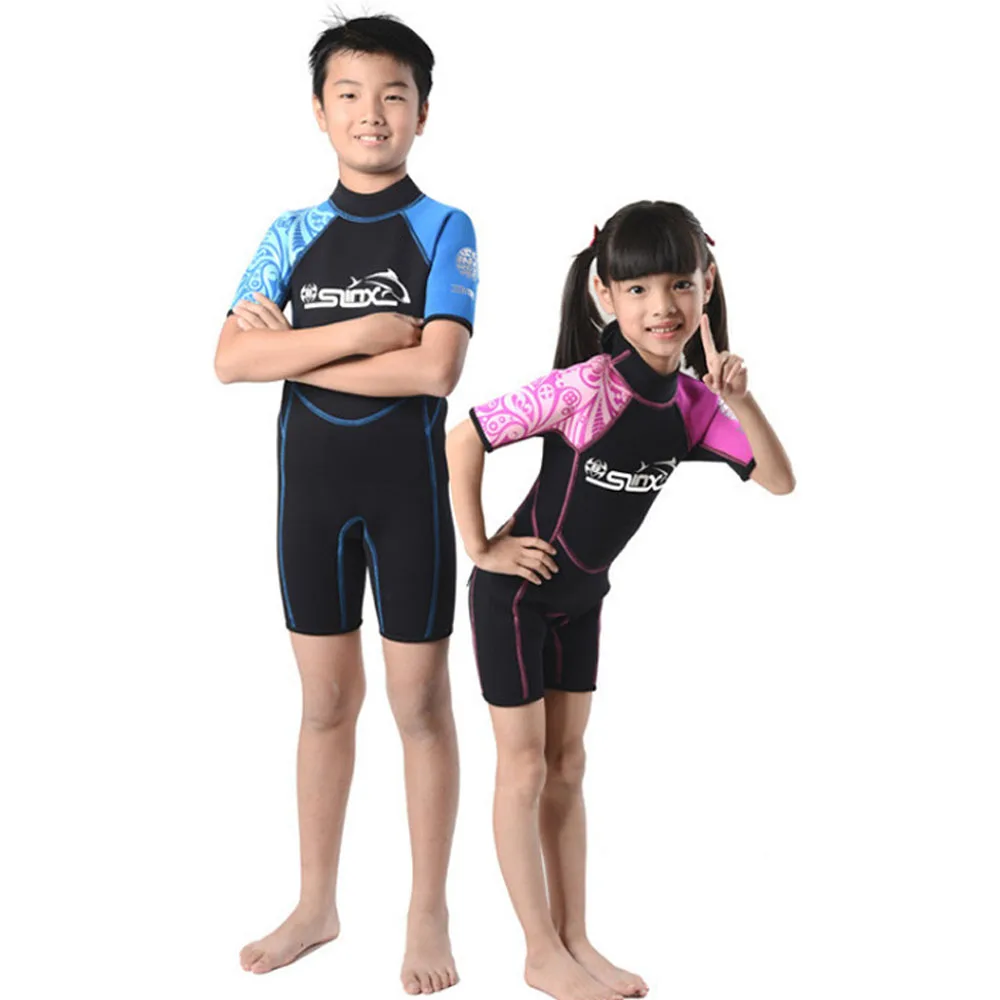 Children's Neoprene Wetsuits Kids Swim Suits Boys and Girls Surfing Rash Guards Snorkeling 1 Piece 2mm