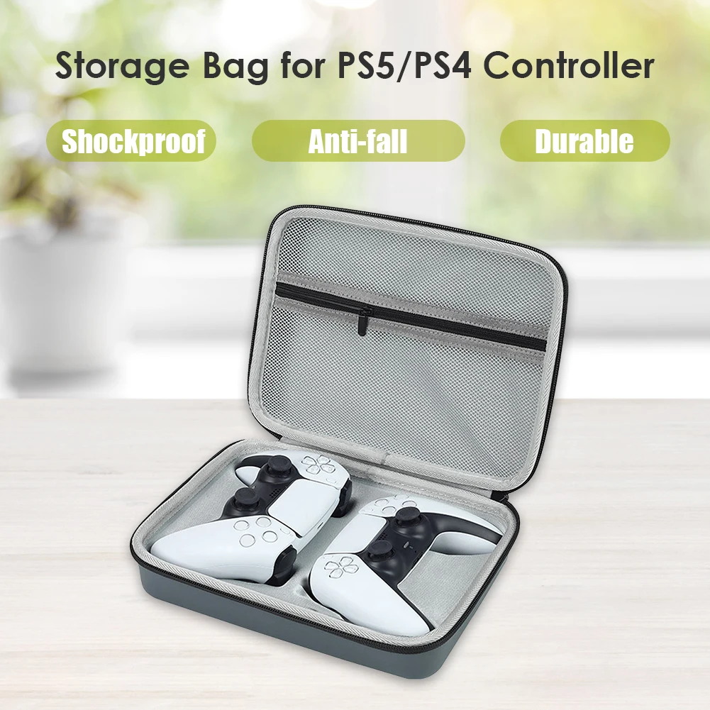 For PS5/PS4 Dual Controllers Storage Case Portable Storage Bag Hard Travel Carrying Cases for Platstation 5/4 Wireless Gamepads