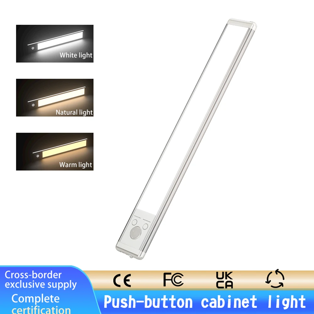 1 Stück kabellose wiederaufladbare LED-Schrankleuchte mit Bewegungsmelder – für Schrank, Küche, Kleiderschrank, Treppen – Typ-C-Ladelichtleiste
