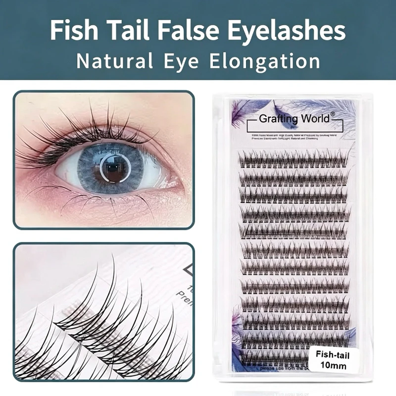 Grafting World New Style Eyelash Cluster Fish Tail Individual Eyelash 240 Pieces Eyelash No Make Extensions Make Up Tools