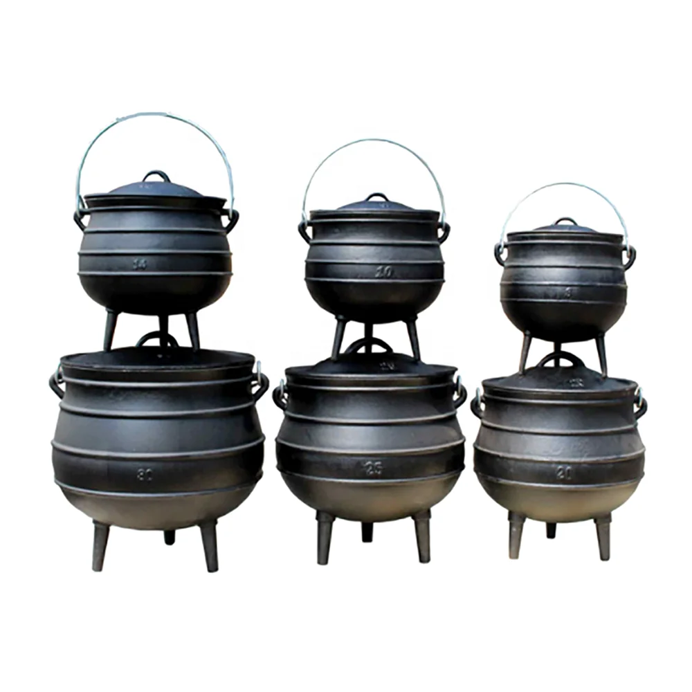 Manufacturers Wholesale Outdoor Camping Potjie Casting Iron 3 Legs Three Legged Pot