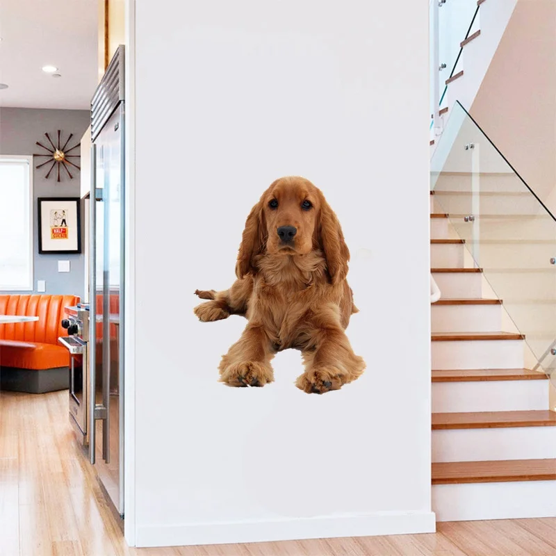 Tri koshki WCS440 Dog Red Golden English Cocker Spaniel Wall Sticker Waterproof Decal PVC Home Decoration Door Living Room Toile