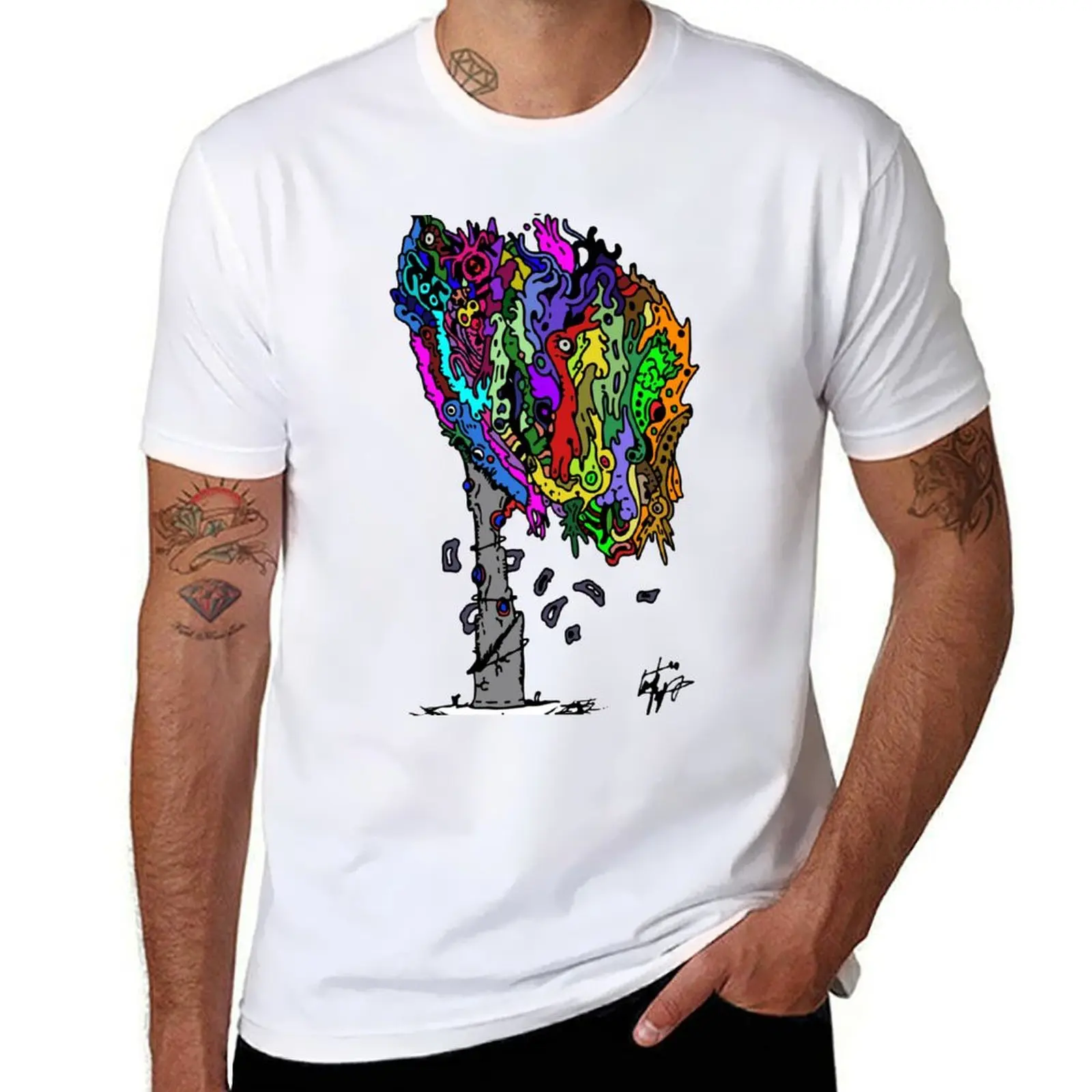 

GLOOP Color Psychedelic Art T-Shirt anime t shirts animal prinfor boys mens t shirts top quality