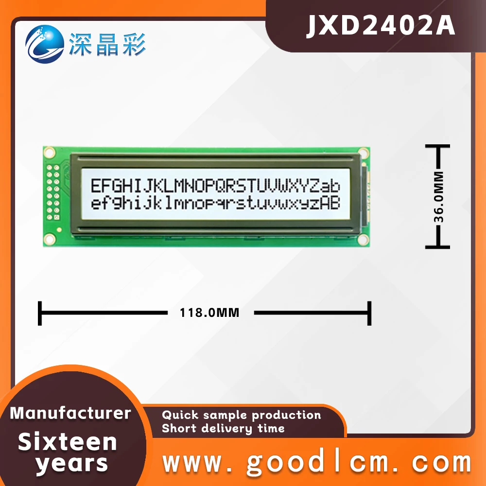 Good quality 24*2 dot matrix display JXD2402A FSTN White Positive Character LCM display module With high brightness backlight