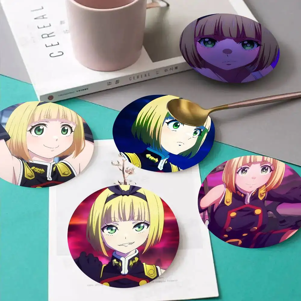 1pc Shushu Suruga Anime Figure Wooden Coaster Colour Printing Cup Mat Home Desk Decoration Gifts