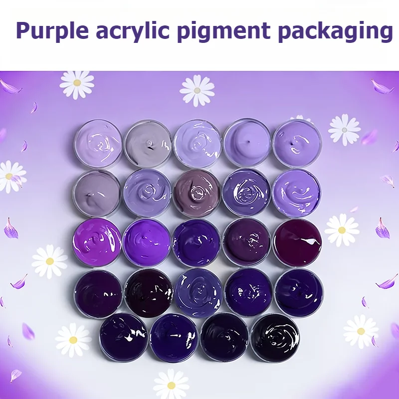 3/5/20ml Mini Refill Purple Acrylic Paint Waterproof UV Resistant Formaldehyde-Free for Paint By Number Wall Mural DIY Art