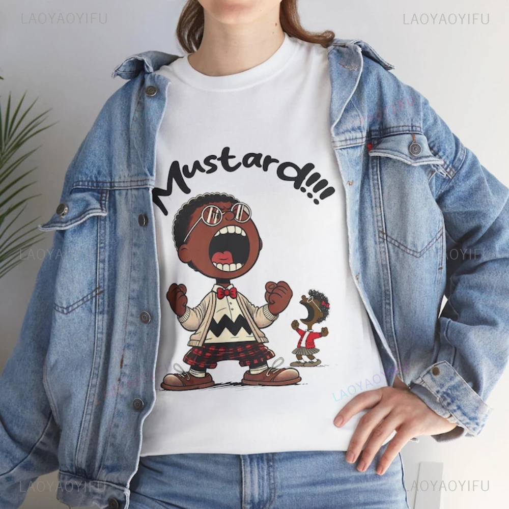 

Футболка Kendrick Lamar Mustard Meme GNX Album Reference Tee Забавная хлопковая майка унисекс в стиле хип-хоп с музыкальным рисунком