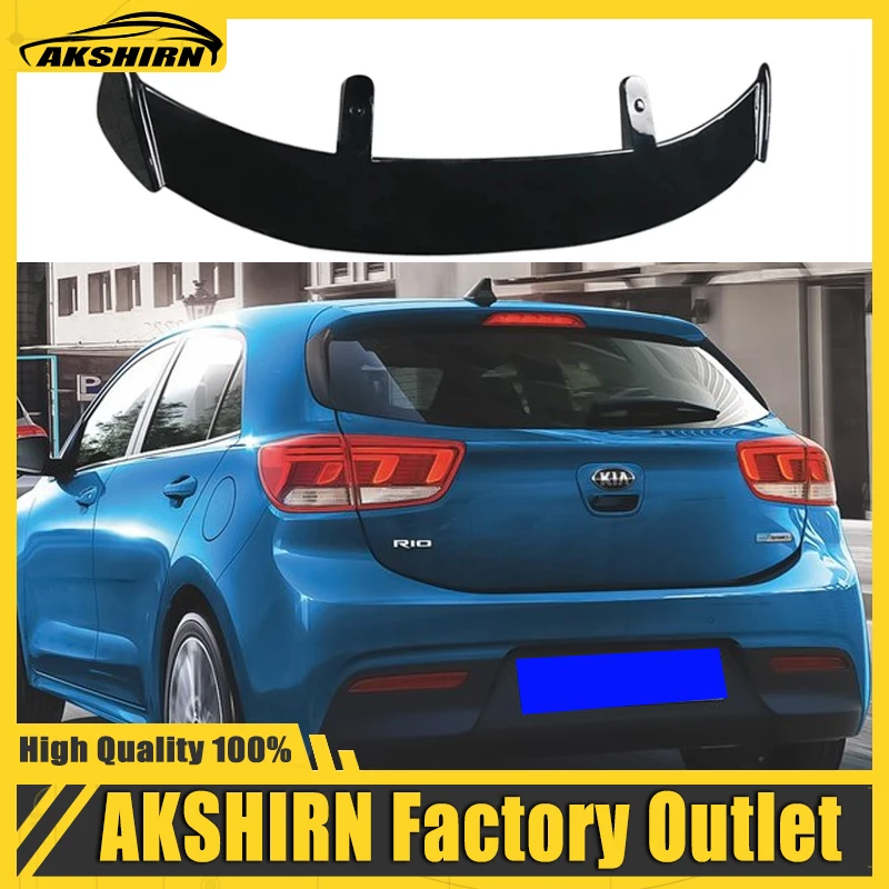 For KIA Rio 2015-2018 ABS Plastic Carbon Fiber Look Hatchback SUV Roof Rear Wing Body Kit Accessories