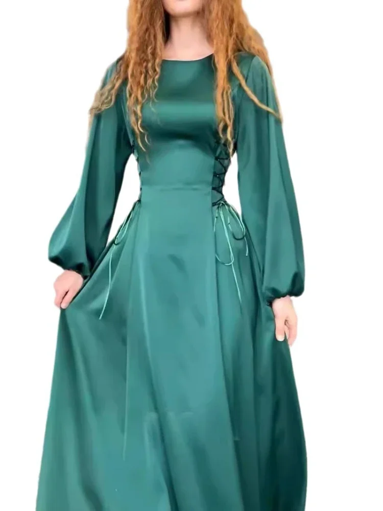 Dress Muslim Abaya Women Party Dresses Jalabiya Drawstring Ramadan Dubai Morocco Robe Abayas Islam Arab Kaftan Eid Vestidos 2024