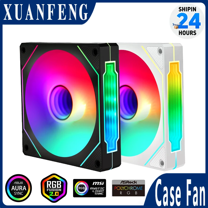 

Вентилятор охлаждения корпуса ПК 12 В Большой объем воздуха 60CFM/650-1800 об/мин Вентилятор корпуса компьютера Вентилятор 120 мм 5 В 3PIN ARGB 4-контактный ШИМ Тихий