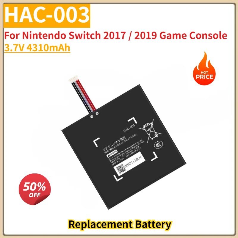 

High Quality HAC-003 Battery 3.7V 4310mAh for Nintendo Switch 2017 / 2019 Game Console Brand New Replacement Battery