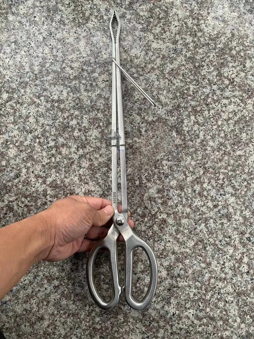 304 Stainless Steel Anti-Slip Gripping Clamp, Multi-Purpose Tool for Beach Catching, Barbecue and Waste Picking