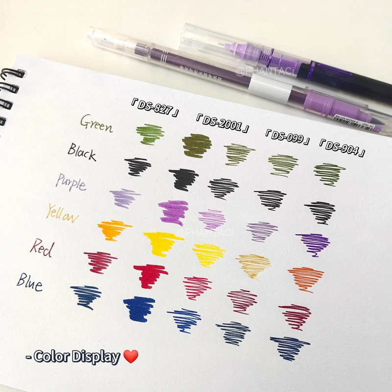 4PCS/Set Colored Pen Set Soft Head Painting Brush Pen Multiple Pen Tip Types Calligraphy Pen 0.5mm Gel Pen Office Art Supply