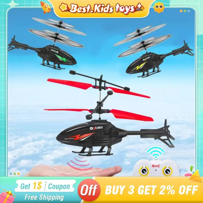 RC Induction Levitation Helicopter 2CH Sensing Gesture Remote Rontrol Floating Aircraft With Lights Kids Toys Boys Outdoor Game