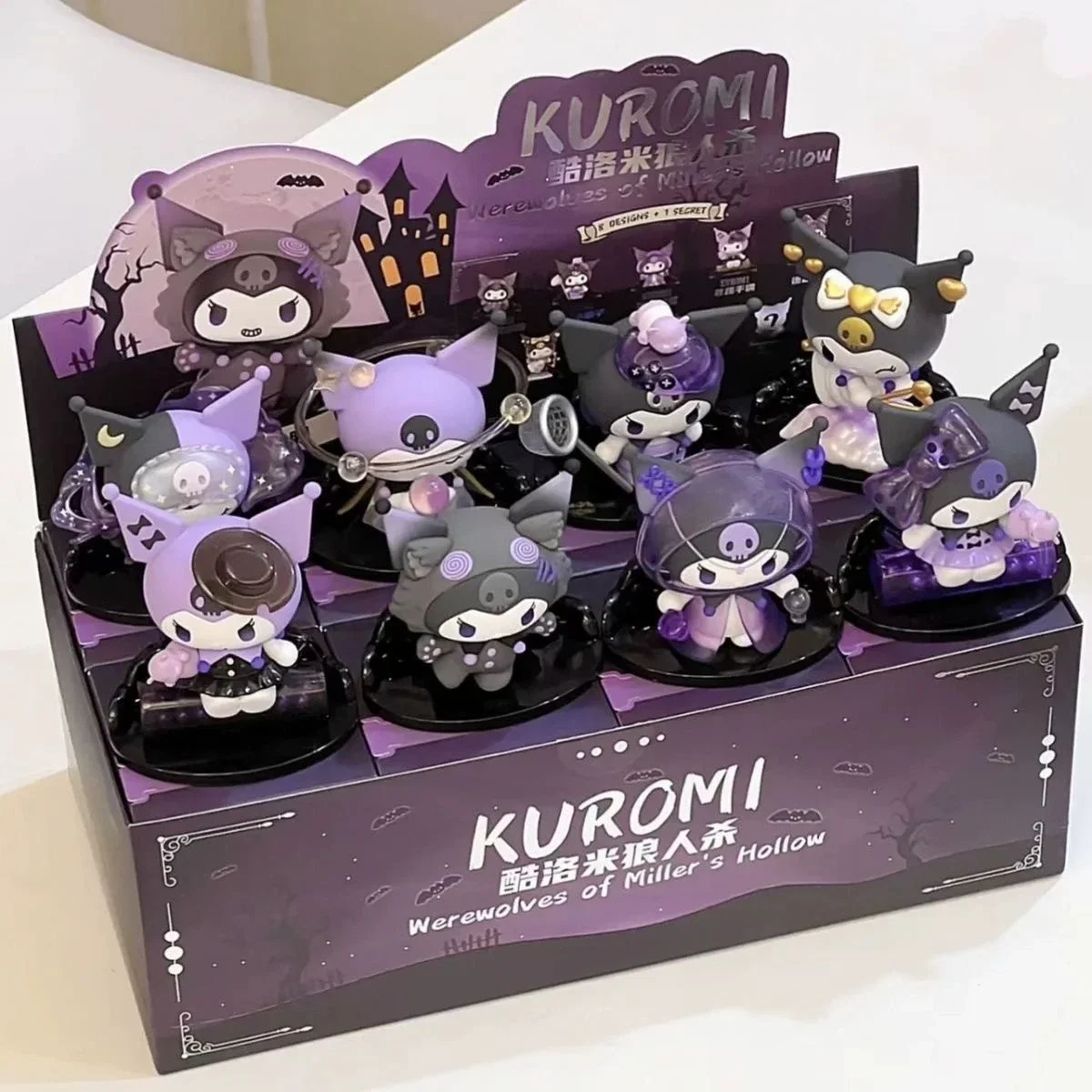 Sanrio Blind Box Kawaii Kuromi Doll Action Figure Werewolves of Miller's Hollow Series Magic Kuromi Model Car Ornaments