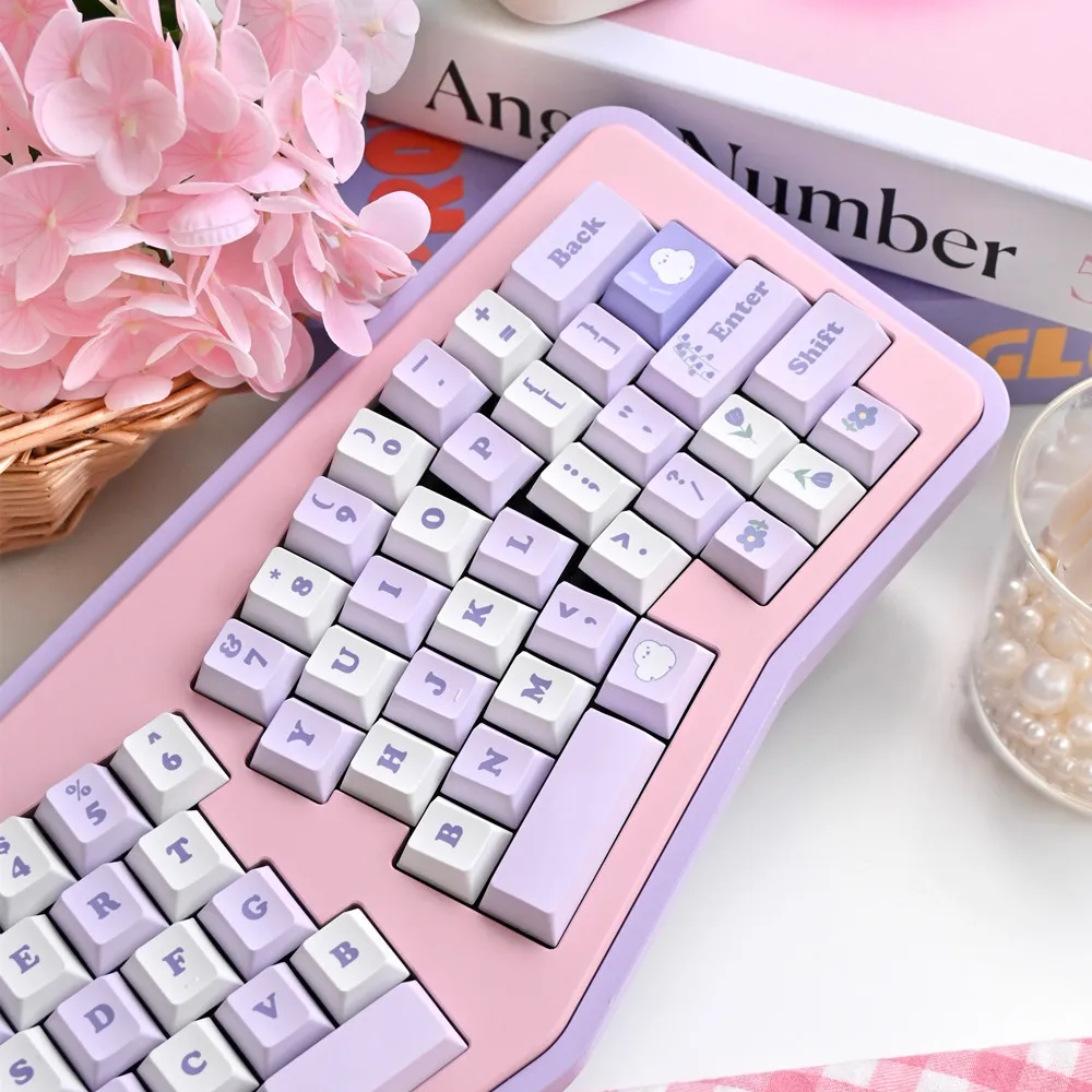 

PBT Keycaps Flowers Cute Style 138 Keys Cherry Profile 5 Side Dye-Subbed 1.5mm Thick For Gateron Switches Mechanical Keyboard