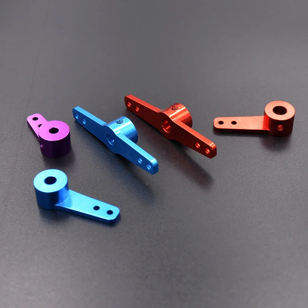 2 قطعة Rc سيارة/قارب ذراع التوجيه المعدني الألومنيوم الملونة واحدة/الذراع المزدوج 3 مللي متر 4 مللي متر 5 مللي متر RC نموذج قارب سيرفو روكر الأسلحة الدفة أجزاء