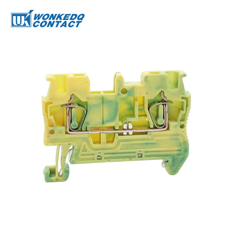 ST2.5-PE Ground Din Rail Wire Connector Terminal Block 2.5mm² Spring-cage Feed-through Protective Earth Electric ST 2.5-PE