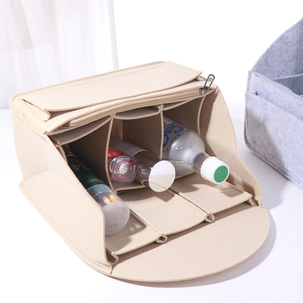 

Многофункциональный фетровый органайзер для рюкзака, утолщенная подкладка для школьной сумки на молнии, многослойная сумка-вставка для рюкзака большой вместимости, дорожная сумка