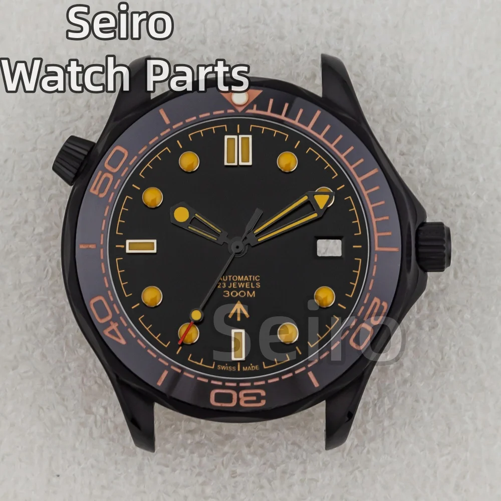 

For Seamaster 300 Stainless Steel NH35 Watch Case Strap 31mm Dial Hands fit NH35 NH36 Automatic Movement 10ATM Waterproof Case