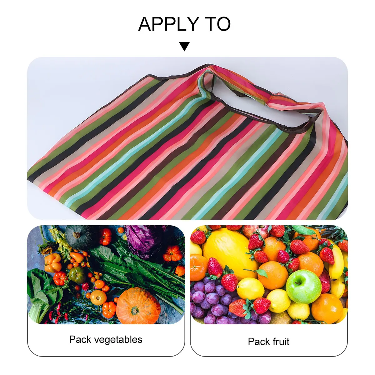 

2PCS EcoFriendly Shopping Bags WearResistant Foldable Portable Storage Oxford Vegetable Grocery Travel TakeOut