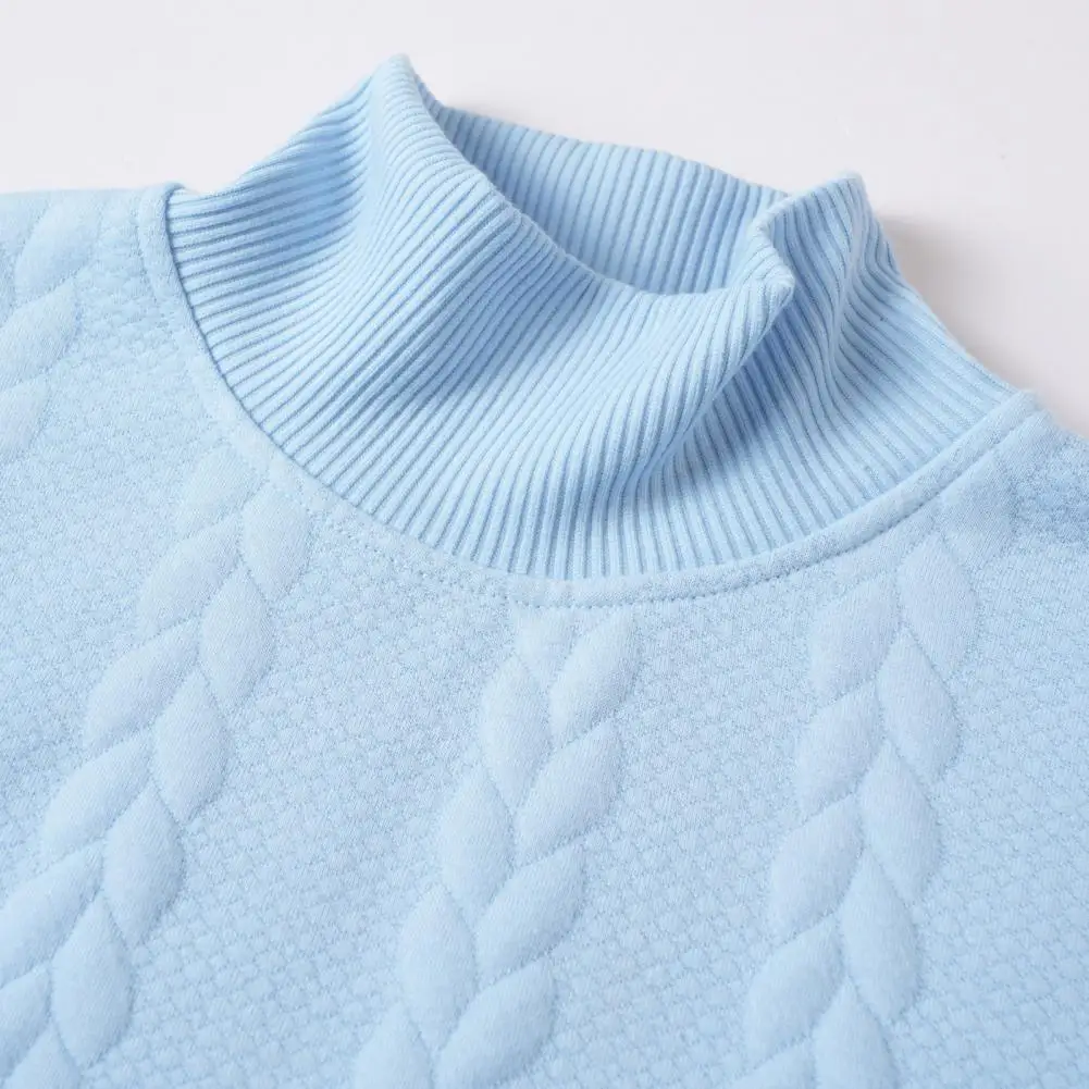 2026 Men Turtleneck Sweater Twisted Knitted Pullover Sweater Casual Solid Color Base Layer Top for Street Work Dating Daily Wear