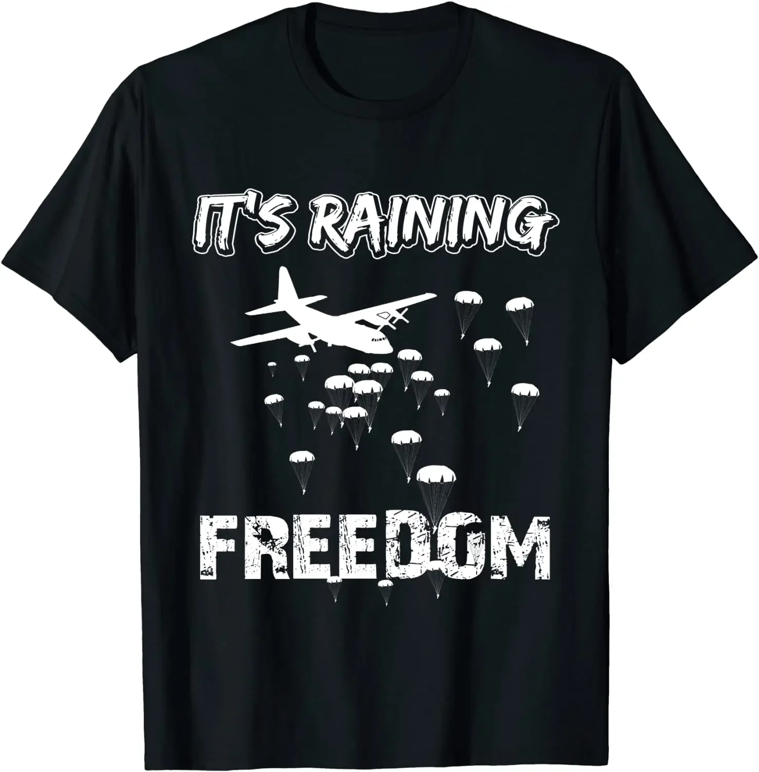 

Мужские футболки десантника It's Raining Freedom, повседневные рубашки с круглым вырезом из 100% хлопка с короткими рукавами