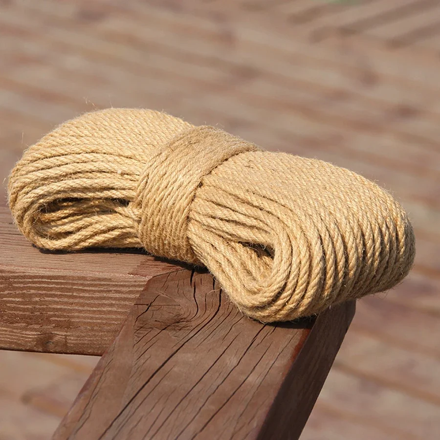 

0.31 Inch 8mm Natural Jute Hemp Rope Home Decoration DIY Craft Cord Braided Rope