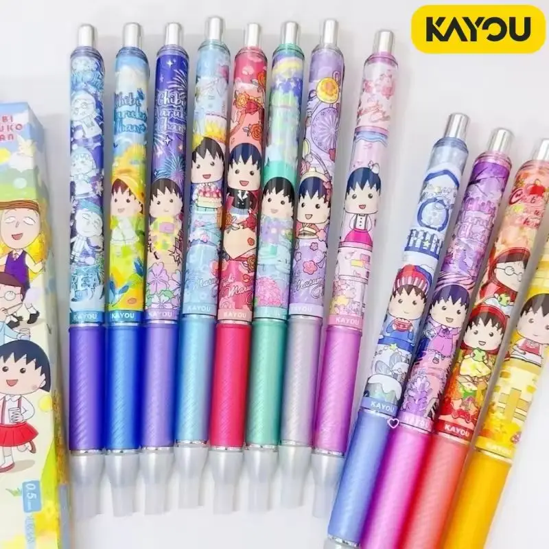 Kayou Genuine Chibi Maruko-Chan Gel Pen Cherry Pen Chronicles Childhood Version Black Rollerball Pen School Stationery Gifts view 6